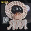 Popularna biżuteria Hip Hop Shining 3D mrożony w vvs moissanite Diamond Crown Bail Name Nazwa wisidanta łańcucha tenisowego