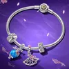 925 Sterling Silver Braw armbanden voor dames -spellen serie hangers zusters cadeau fit Pandoras me armband veren ketting modeontwerper sieraden set met doos