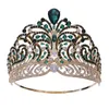 Huvudstycken Lyxig bröllop tiara krona glittrande strass hårtillbehör justerbar för födelsedagsfest vuxen ceremoni