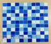 piastrelle miste e bianche in cristallo blu e bianco per il bagno e la cucina piastrella da parete della piscina 25x25mm 4 metri quadrati per LO1002278