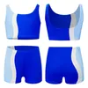 Clothing Sets Kids Girls Sports Gymnastics Outfits Contrast Color Crop Tank Top Vest With Shorts Gym Fitness Workout Yoga Dancewear Swimwear