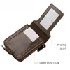 Plånböcker Mäns vintage blixtlås med kort stil läder plånbok multifunktionsknappväska med flera kortplatser och ett tydligt ID -fönster