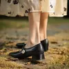 Chaussures habillées rétro confortables talons messages femmes pompes printemps automne vintage mary jane style français orteil carré simple