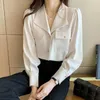 Women's Blouses Shirts Women Spring Autumn Style Blouses Shirts Lady Casual Turn-down Collar Long Slve Blusas Tops WY1039 Y240426