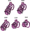4つのコックリングとシリコーンスパイクを備えた男性用のピンクの貞操ケージナイロン樹脂ペニスロックボンデージギアアクセサリーキットbsdmセックス用