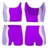 Clothing Sets Kids Girls Sports Gymnastics Outfits Contrast Color Crop Tank Top Vest With Shorts Gym Fitness Workout Yoga Dancewear Swimwear