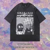 新しいメンズTシャツデザイナーヒップホップ西海岸の漫画漫画プリント古いハーフTシャツの男性と女性のレトロファッションブラックショートスリーブTシャツをする