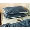 Bedding Sets 2024 Four-piece Light Luxury Cotton Double Household Bed Sheet Quilt Cover Embroidered Little Bee Blue Color