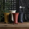 Planters potten paarse klei handgemaakte aardewerk bonsai vazen natuurlijke kleuren traditionele Chinese kamertafels huizen tuindecoraties Q240429