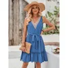 Summer New Women 2024 Fashion Fashion Fresh Style Solid Colore Solid Verve in pizzo Wrap Dress F42939 F42939