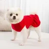 Vêtements de vêtements pour chiens rose plus épaisse robe en toison