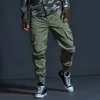 Herenbroeken Hoge kwaliteit Kaki Casual broek voor heren Tactische Jogger Camouflage Laadbroek met meerdere zakken Modieuze zwarte leger Soldaat J240429
