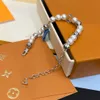 Designer Alphabet Armband Chain Classic Fade Never Fade Women's Armband Brass Pearl Wristband Cuff Chain Designer Jewelry Gift