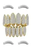 24 -karatowy złoty hopowy górny górny i dolne grille do zębów ust 2 dodatkowe paski do formowania w każdym stylu6622232