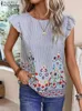 Women's Blouses Shirts ZANZEA Summer Casual Striped Floral Printed Blouse Fashion Fly Slve O-Neck Tops Bohemian Holiday Beach Shirt Elegant Chemise Y240426