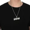 Colliers de pendentif Nouvelle lettre de hip hop épissant le pendentif avec trois rangées de zircon mode irrégulier de nom à la mode Collier