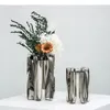 Vasen Europäische Goldene/Silbermetall Vase Kreativität Blumenschreibtisch Dekor Edelstahl Arrangement Home Dekoration modern