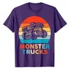 T-shirts masculins Camion monstre pour les tout-petits adultes garçons girls enfants t-shirt mignon camion amateur graphique t-shirt y2k top top à manches courte givell2403