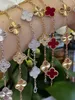 Designer -Armband Mode Luxusschmuck für Liebhaber rotes hoch reines Silberarmband Frauen Gold Rose Lucky Fritillar mit gemeinsamem Cleefly
