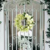 Kwiaty dekoracyjne wiosna wieniec drzwi frontowe ręcznie robione białe różowe lato do dekoracji ścian i okien na zewnątrz