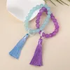 STRAND Classic Mode kleurrijke imitatie glazen snaar heren en dames vingerkoffers Tassel gradiënt kleur geschenk sieraden