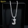 Gioielli hip hop lettera personalizzata iniziale 925 argento ghiacciato vvs ciondolo diamantato moissanite per collaudo