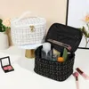 Kosmetische Taschen 2024 Koreanischer Stil des Plaids kleiner großer organisierender Make-up-Tasche hoher Farbspeicher für Frauen-Toiliermaschinen