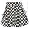 Jupes plissées en damier pour femmes harajuku haute jupe à la taille occasionnelle dansant coréen sweat court mini été