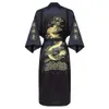 Kimono Bathrobe Goth Ropa para el hogar Tamaño más 3xl Bordería Bordano Borro de dragón Rear de dormir Masculino Tradicional Nightwear 240428