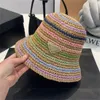 Designer Strohhut Sommereimer Hüte Luxuskappen Casquette Grasgeflecht Mütze ausgestattet Häkelhut Damen Beach Sunhat Visherfischer Hüte