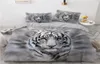3D -Bettwäsche -Sets Black Duvet Quilt Cover Set Bettdecke Bett Wäsche Kissenbezug König Königin 203x230 cm Größe Tier Tiger Design Drucken1526494