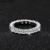 Band Rings Cosya 22 CT Full Moissanite Row Rings for Women 925 Sterling Silver D White Gold Diamond Rings Eternity Wedding Fine Jewelry AA230417