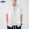Chemises décontractées pour hommes en Américain à manches courtes Summer Citiboy White pour et chemise de coton pure pour femmes