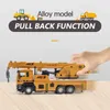 Electric/RC Car 1 50 Scale Truck Crane Eloy Car Model Ljusljudeffekt Diecast Car Toys For Boys Birthday Present Kids Toys Car Collection T240428