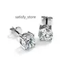 Jovovasmile 0.5ct 1CT 100％925 Sterling Silver Brillant Round Cut D VVS1 Moissanite Stud earrings for women men