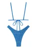 Frauen Badebekleidung Zaful Neckholder Badeanzug für Frauen Spitze u Metal Criss Cross Higbein Bikini ausschneiden