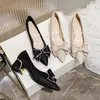 Scarpe eleganti plus size donne bellissime pompe sexy ladies festa puntate tacchi alti tacchi rhinestone bowknot wedding