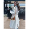 Dames Trench Coats Superaen White Wind Breakher Women Long Spring en Autumn 2024 Fashion Design Casual High Taille Coat
