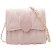 Heart Shape Small Shoulder Bags for Girls Kids Coin Purse and Handbags Lovely Childrens Mini Square Bag Messenger Crossbody 240425