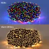 Décorations extérieures Solar String Fairy Light 100m 1000 LED étanche Garland Garland Grand panneau solaire Lampe de charge rapide pour décor de jardin de Noël