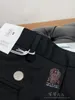 Męskie spodnie wiosna haftowane brunello proste cucinelli Business Casualne spodnie czarno -szare