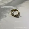 Anillo de diseñador T anillo de boda de nudos familiares para mujeres y hombres 925 plateado esterlina plateado con joyería de anillo de diamantes de oro de 18 km de oro versión alta versión