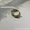 Anel de designer t Ring de casamento de nó da família para mulheres e homens 925 prata esterlina banhada com jóias de jóias de diamante completo de 18k Gold Jewelry High Version