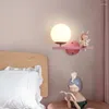 Wall Lamp Girls Room Decor For Children's Girl Boy Kids Bedside Light Cute Pink Creative Cartoon Eye Protection Sconce