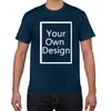 Sua própria camiseta de design Man Brand Picture Men personalizado Tshirt Diy Print Cotton Tirch Men grande