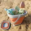Secv Sand Play Fun Fun Children Beach ToysPlay Play Play Play Foldable Portable Sand Bucket Summer Outdoor Toy Beach Kid for Kid D240429