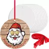 Decorações de Natal Sublimação Pingente de ornamento de telha pendurada Decoração de 3 polegadas Coating redondo para os amantes DIY Drop Delivery Home Gard Dhfyx