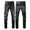 Jean Messer High Street Herren getragene Modejeans Amiirii Black 2024 Schnitt Demin Out American Purple F90W