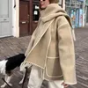 Kadın Ceketleri Sokak Giyim Zarif Kaşmir Ceket Kadınlar Sıcak Palto Kışla Kış Moda Uzun Kollu Kalın Gevşek Ladies Coats 30063