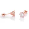 Redoors Hot Sale Petals Setting Moissanite Earrings Screw Back 14k Rose Gold Stud Earrings For Women